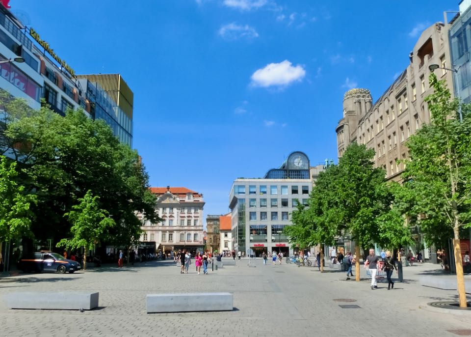 Wenceslas Square in central Prague.