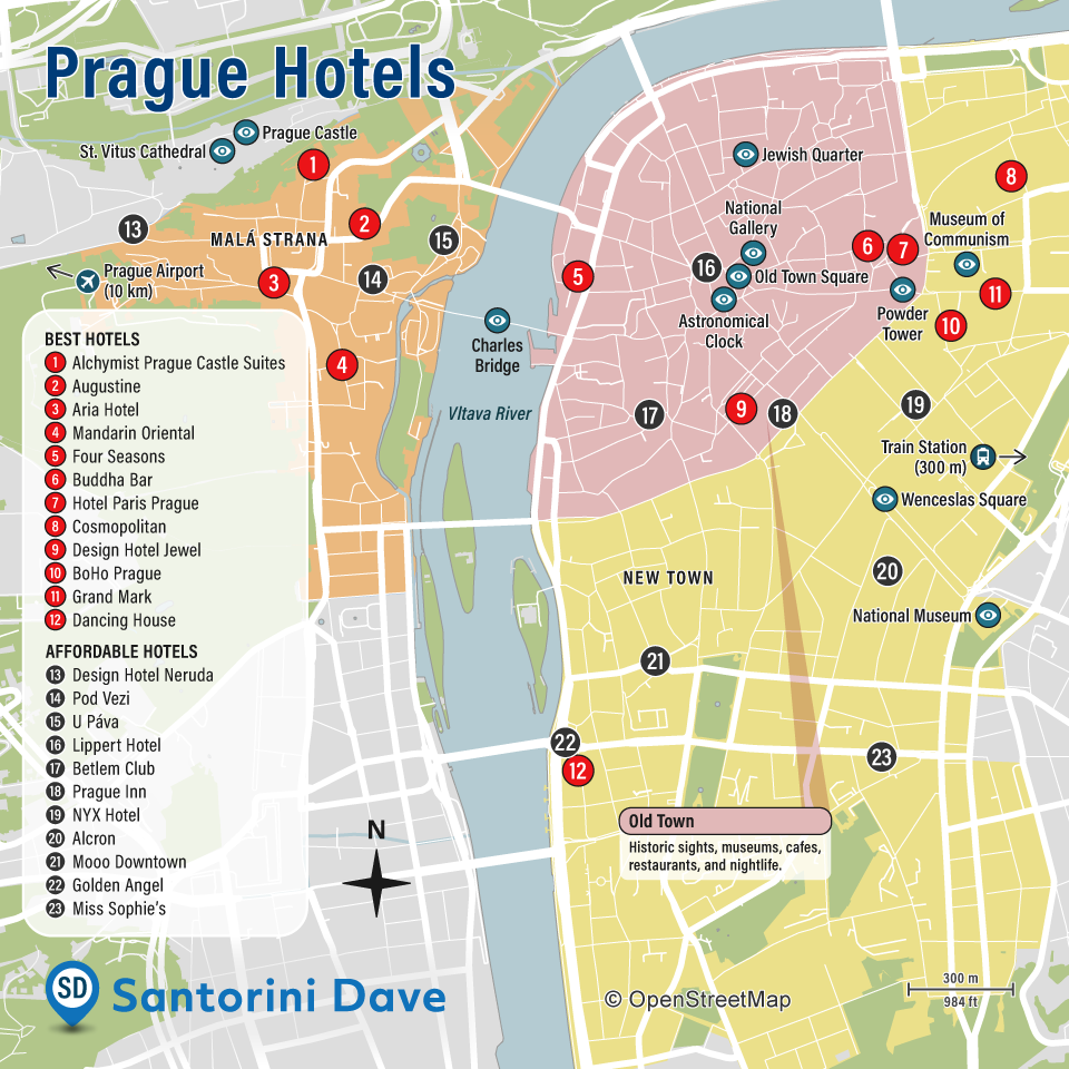 Prague Hotel Map