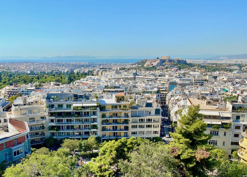 View over Kolonaki toward the Acropolis in Athens