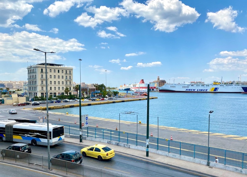 View over the Piraeus Ferry Port south of Athens, Greece