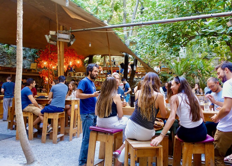The garden terrace at Six Dogs in the City Center, Athens