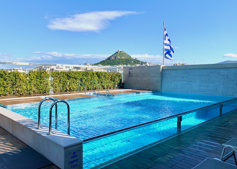 Rooftop pool with My Lycabettus view at Electra Metropolis, Syntagma