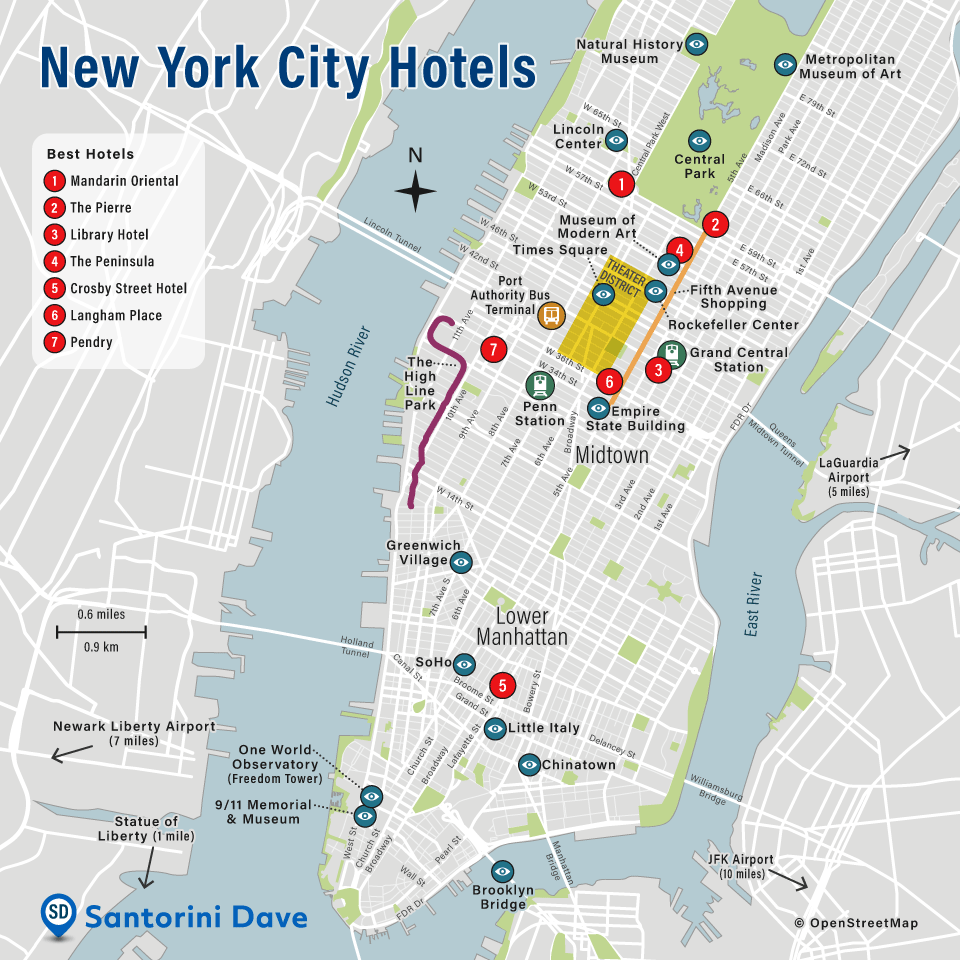 Best hotels in Manhattan, NYC.