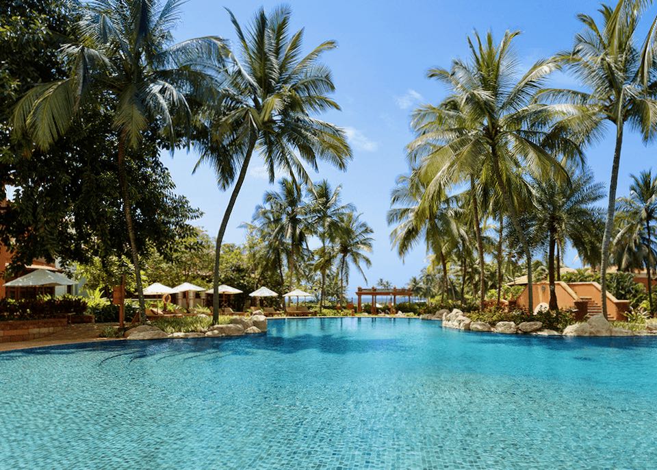 Resort with large pool in Goa.