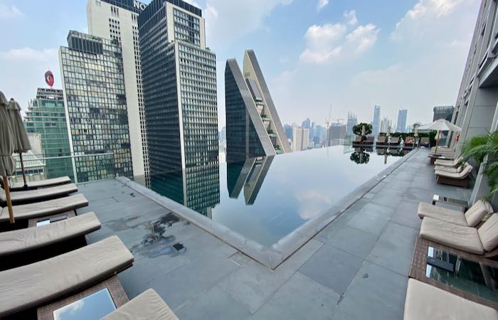 Rooftop pool in Bangkok.
