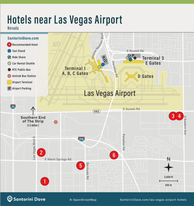 6 BEST HOTELS near LAS VEGAS AIRPORT