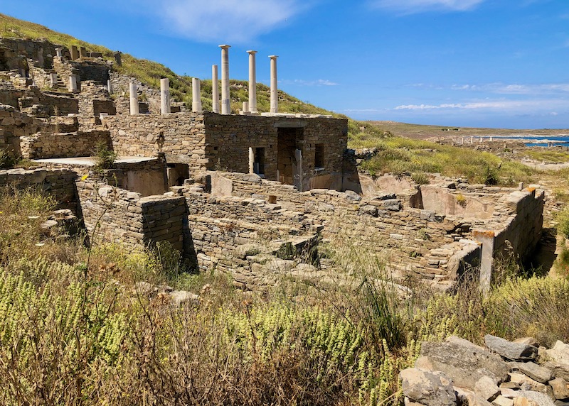 The archaeological site of Delos Island near Mykonos