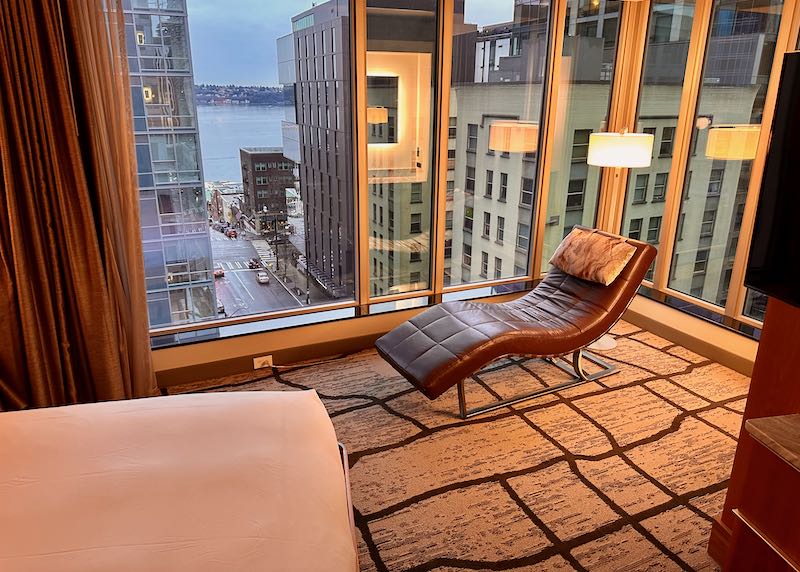 New hotel near Pike Place Market with views.