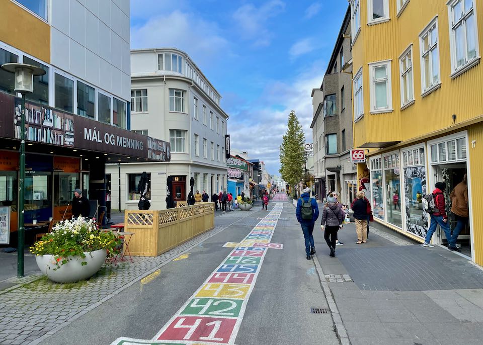 Central street in Reykjavik.