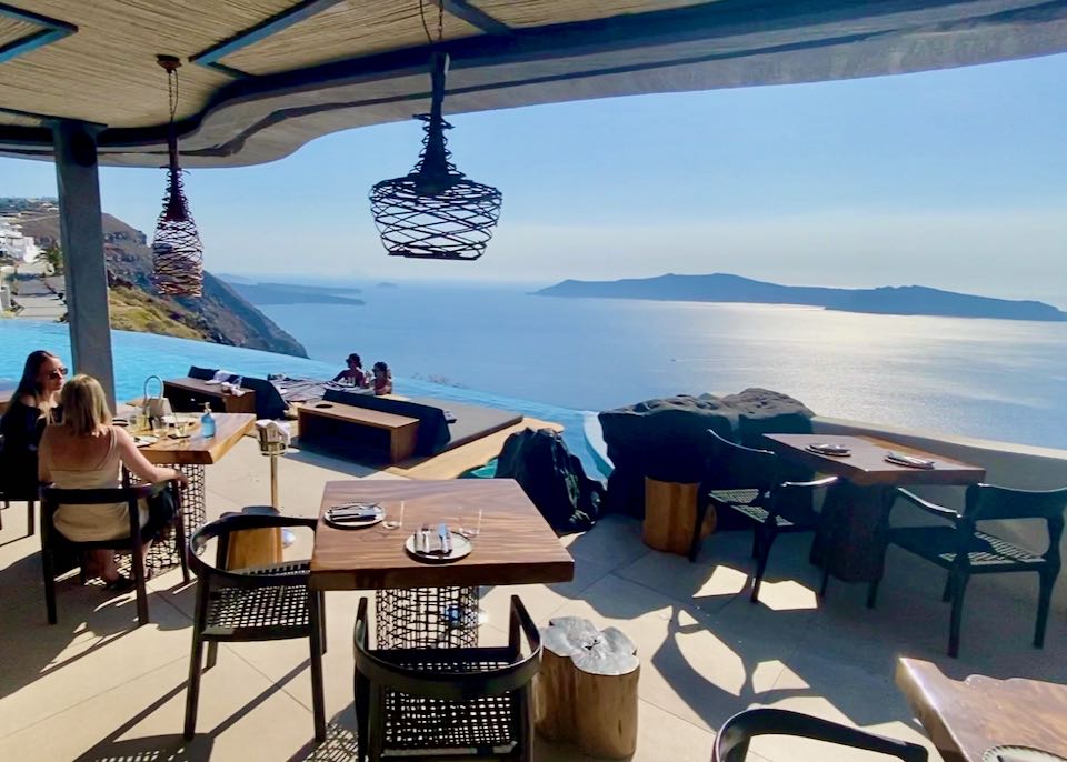 Luxury resort in Santorini.