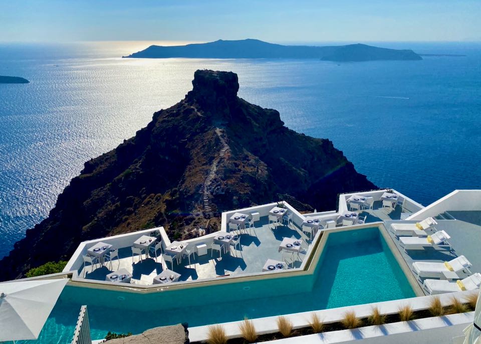 Luxury hotel in Santorini.