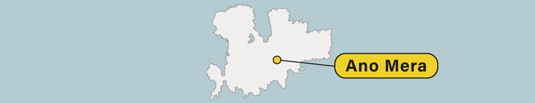 Ano Mera location on a map of Mykonos.