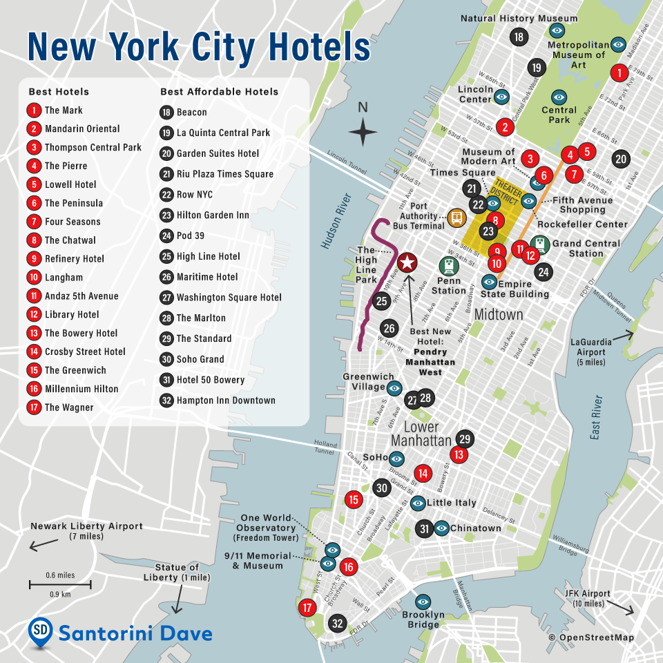 NEW YORK HOTEL MAP - Best Areas, Neighborhoods, & Places to Stay in NYC