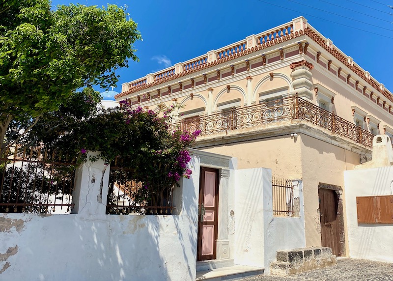 Argyros Mansion exterior in Mesaria, Santorini
