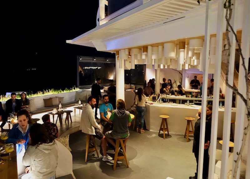 The terrace and bar at Tango in Fira, Santorini