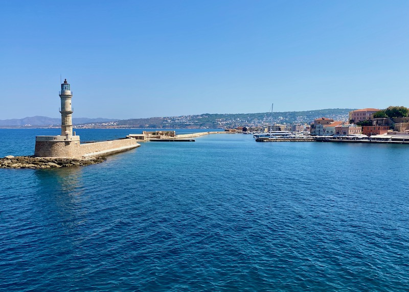 Lighthouse and harbor of Chania, Crete