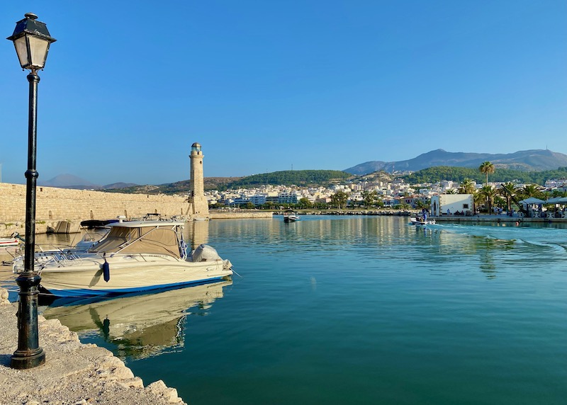 Rethymnon harbor and Egyptian lighthouse in Crete