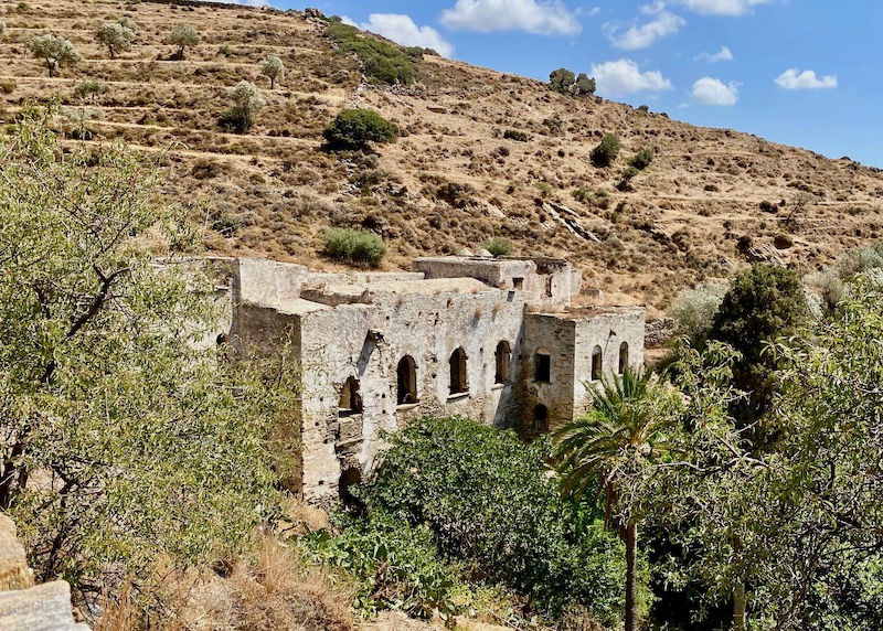 The ruins of Kalamitsia Monastery in Naxos