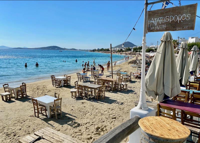 Good beach weather in Naxos, Greece.