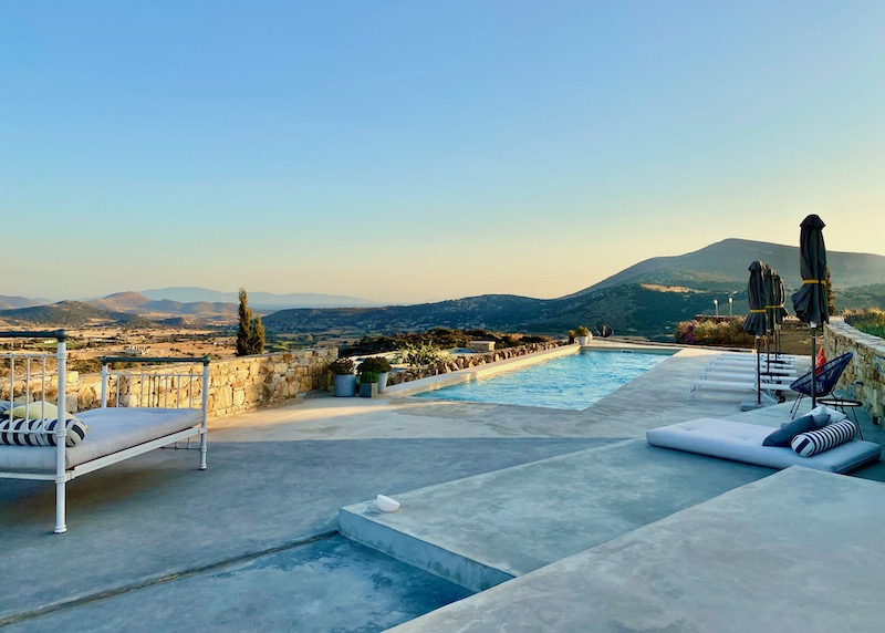 Pool with a mountain view at Ayiopetra Exclusive Getaways in Sangri, Naxos