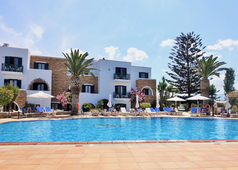 The main pool at Galaxy Hotel near Agios Georgios Beach in Naxos