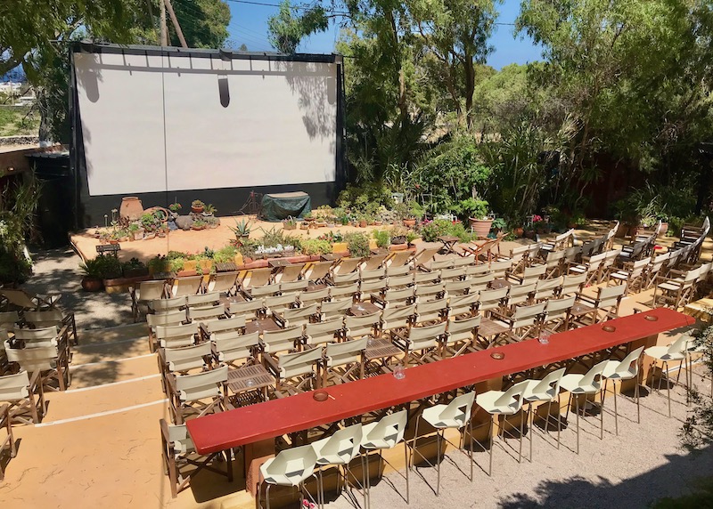 The open air cinema in Kamari, Santorini