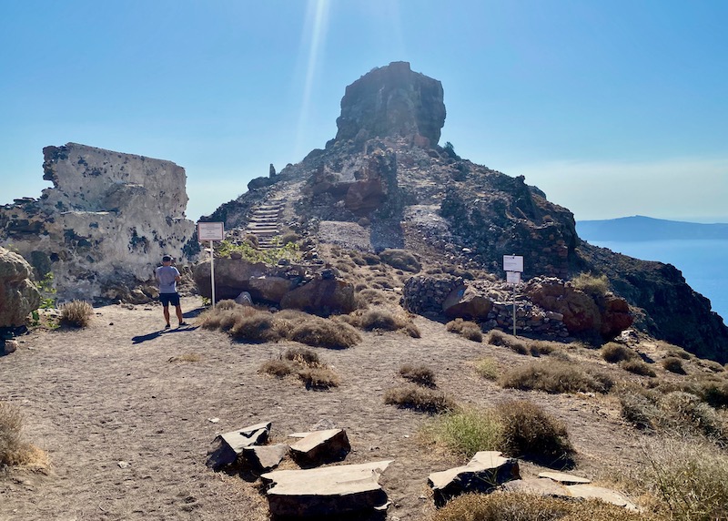 On the trail to Skaros Rock in Imerovigli, Santorini