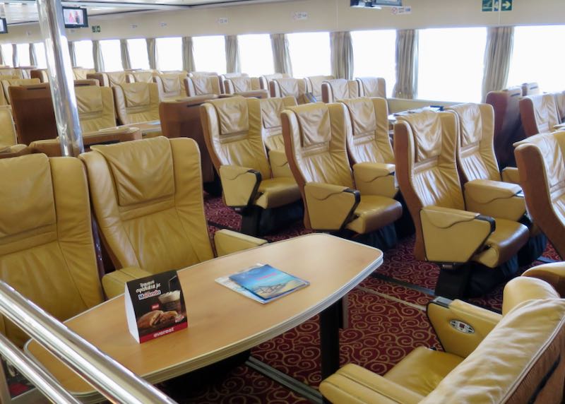 VIP/Business Class seating on Athens to Naxos ferry.