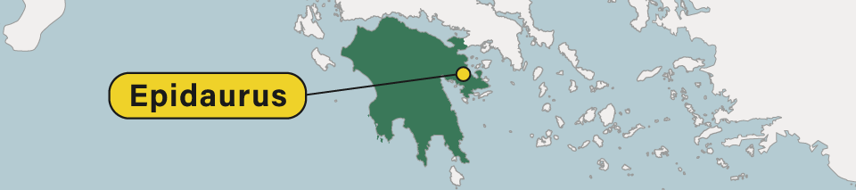 Map of Epidaurus Peloponnese, Greece.