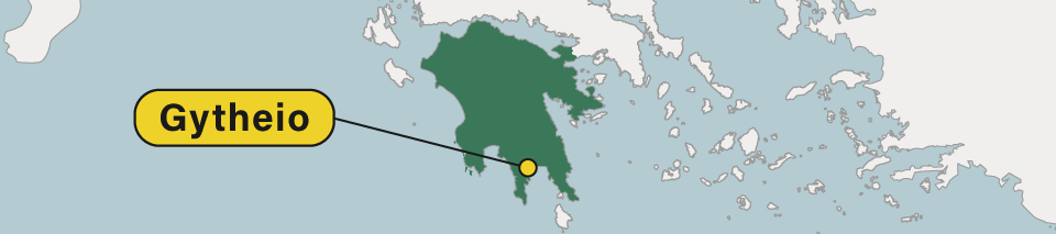 Map of Gytheio Peloponnese, Greece.