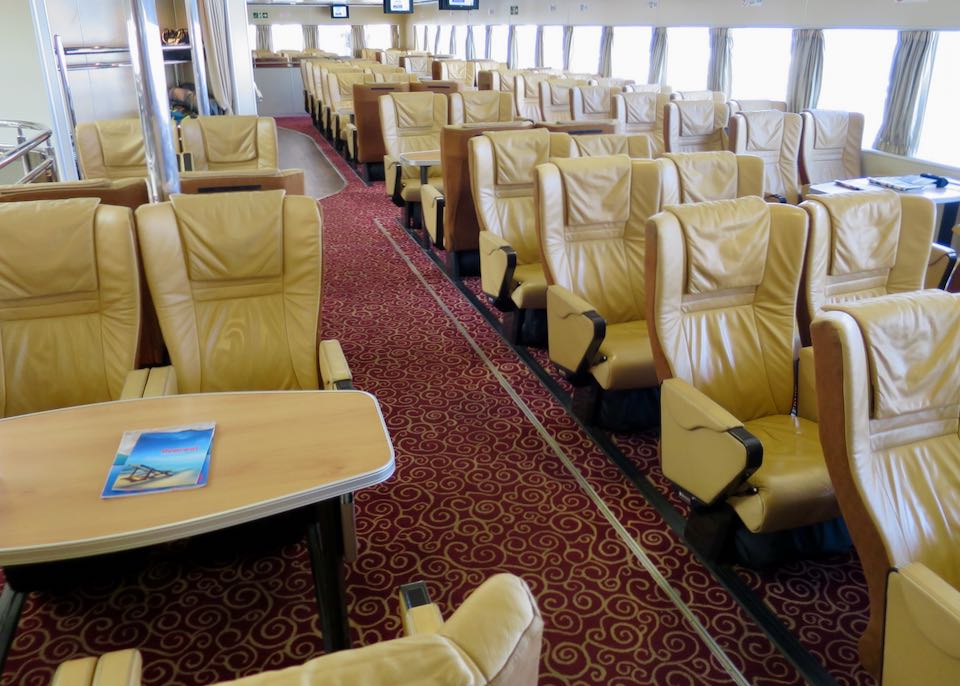 VIP/Business Class seats on Mykonos to Athens ferry.