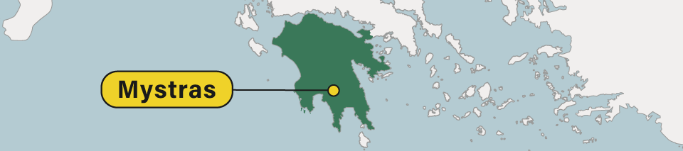Map of Mystras Peloponnese, Greece.