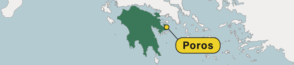 Map of Poros Peloponnese, Greece.