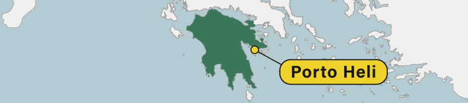 Map of Porto Heli Peloponnese, Greece.