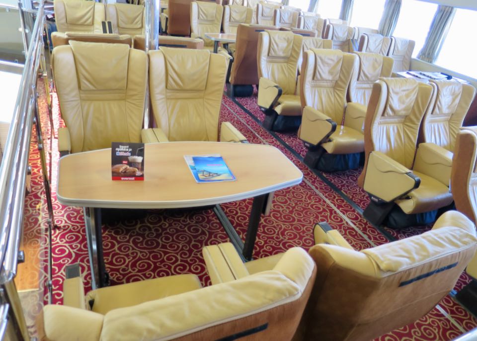VIP/Business Class seating on Santorini to Athens ferry.
