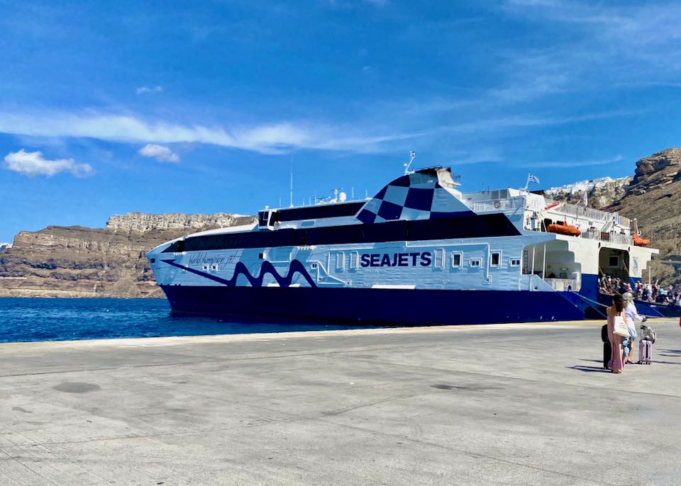 Fastest ferry from Santorini to Mykonos.