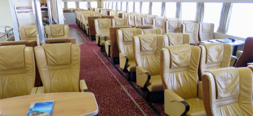 VIP/Business Class seating on Santorini to Mykonos ferry.
