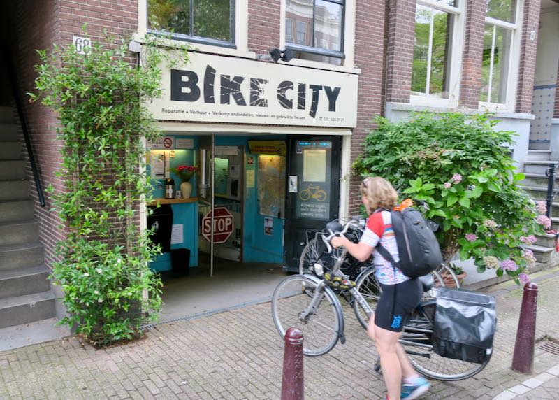 Bike rental in Amsterdam.