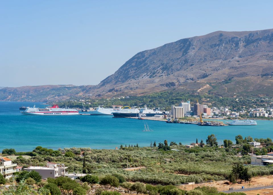 Souda Bay ferry port near Chania, Crete.
