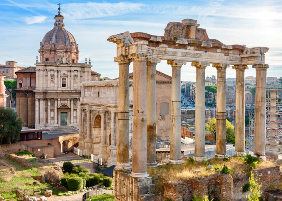 The ruins of the Roman Forum in Rome.