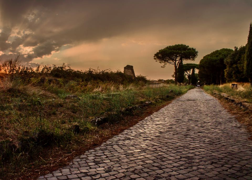 Ancient Appian Way in Rome.