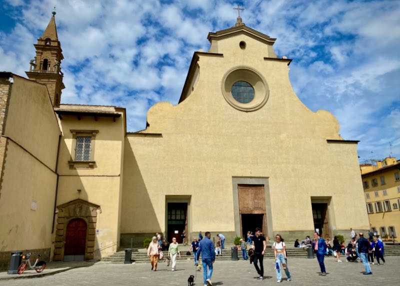 The exterior of Santo Spirito church in Florence