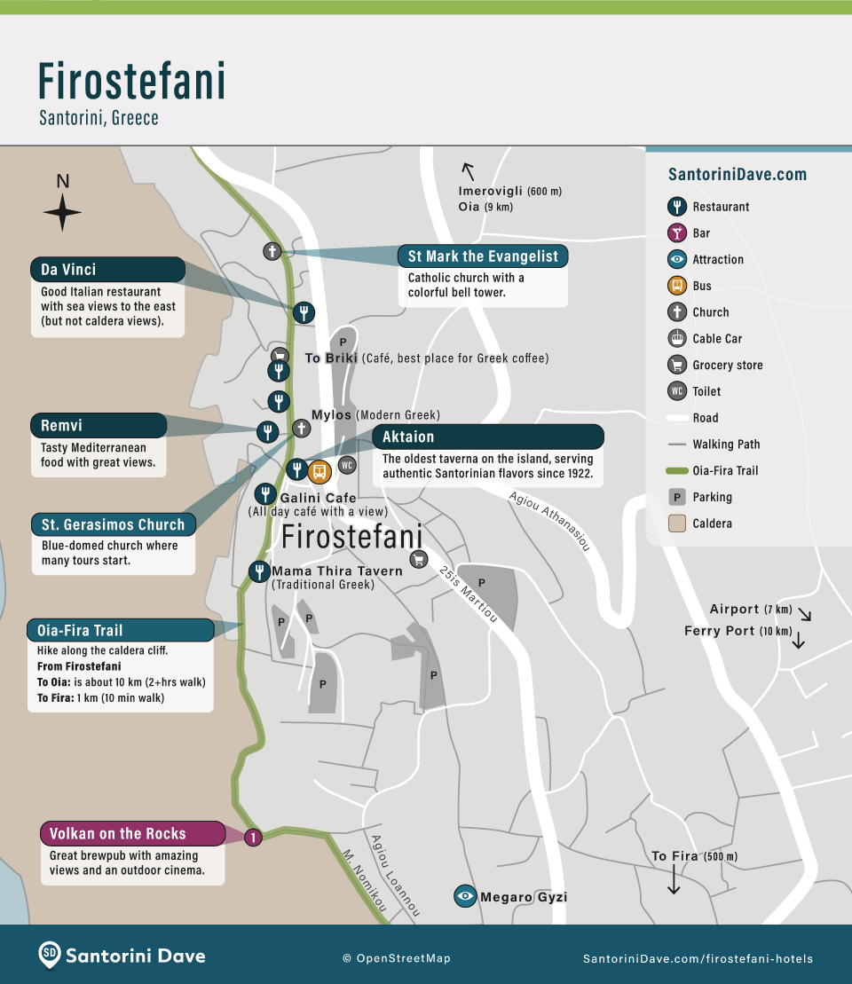 Firostefani town map.