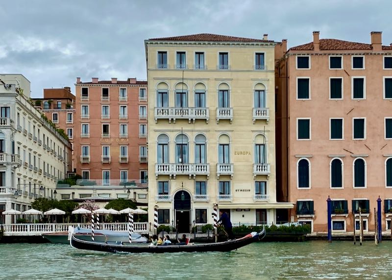Exterior of Venice's Saint Regis hotel, as seen from the Grand Canal 