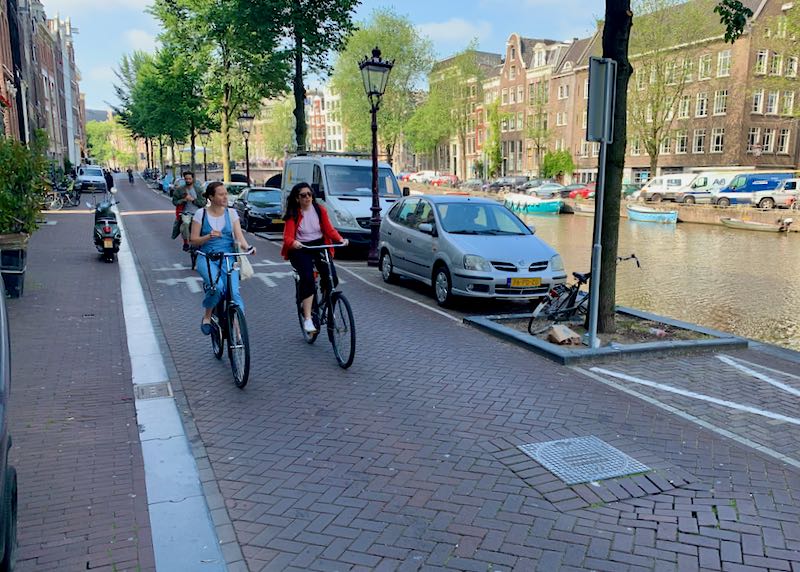 Amsterdam is great for walking and biking. 