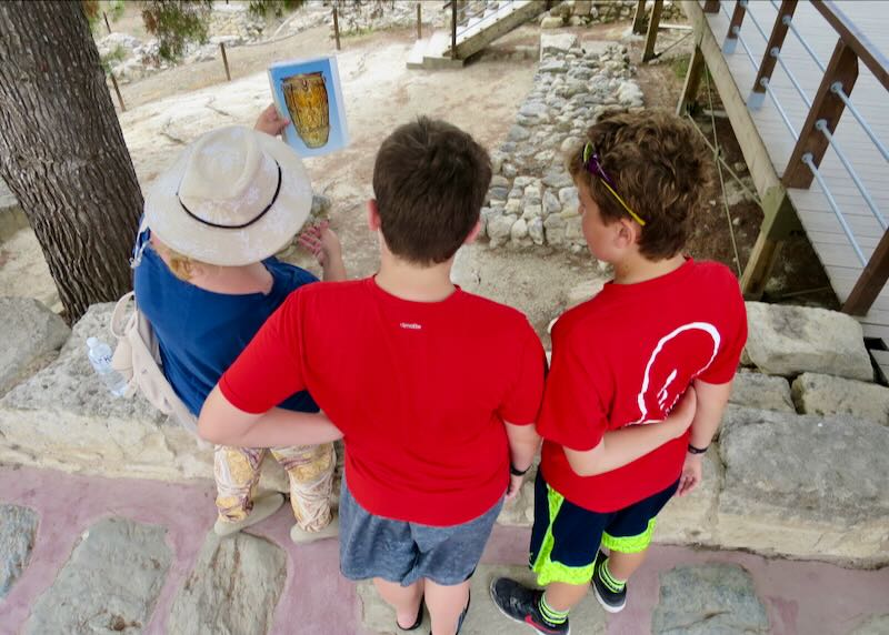 My sons at Knossos, Crete.