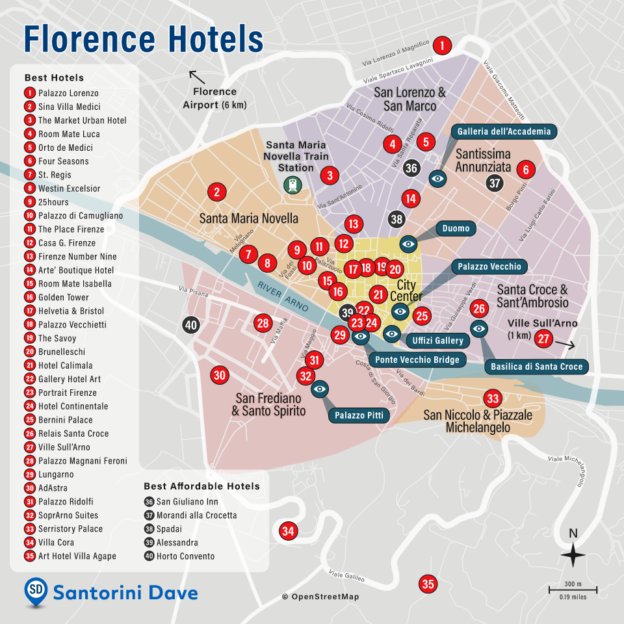Florence Hotel Map