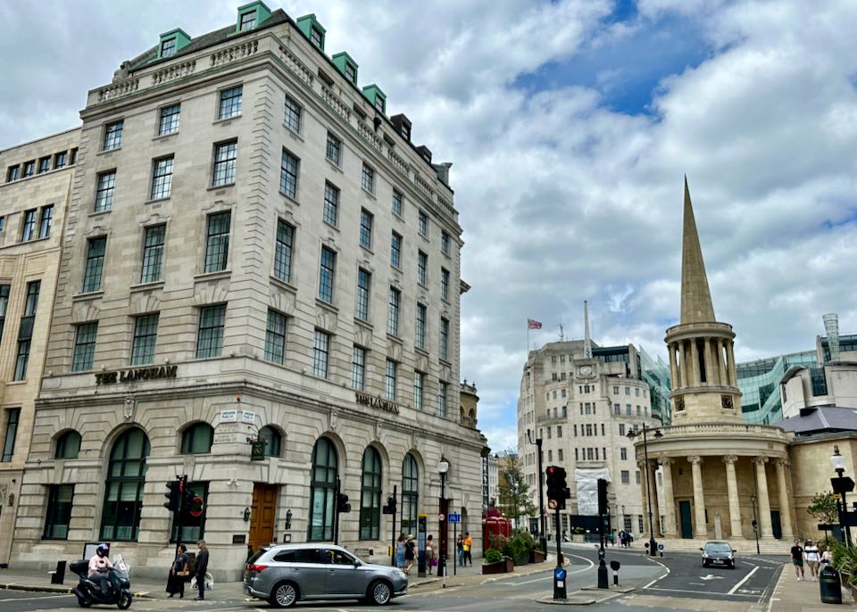 Luxury hotel near Oxford Street in London.