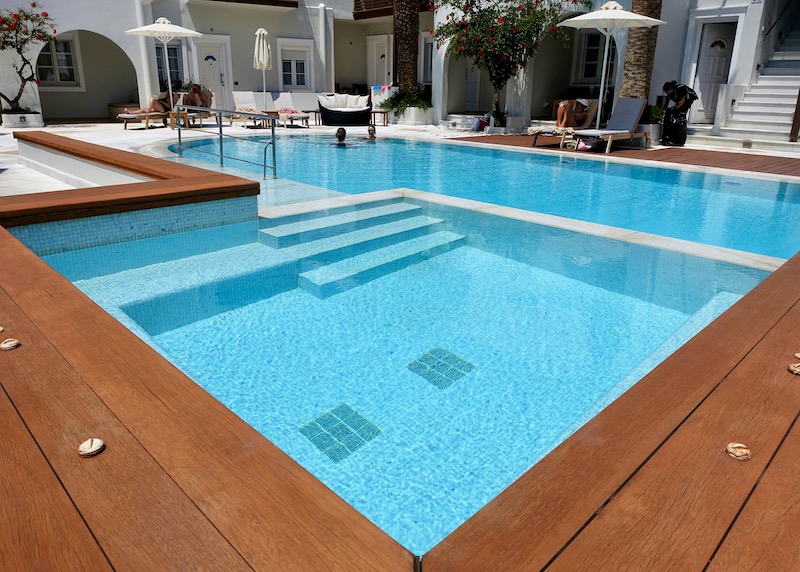 Kids pool and main pool at Nissaki Beach Hotel on Agios Georgios Beach in Naxos