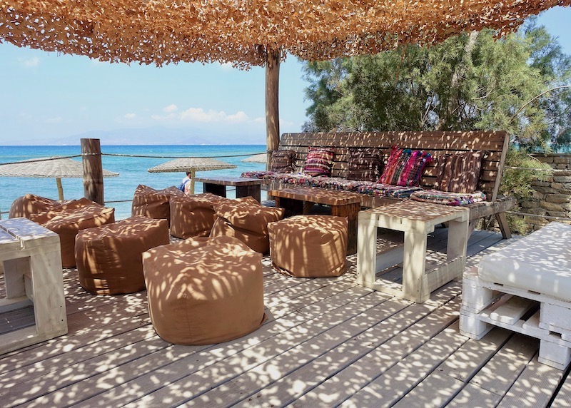Earth Bar on Plaka Beach at Medusa Resort in Naxos